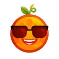 Emoji - cool orange with sunglasses. Isolated vector. Royalty Free Stock Photo