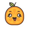 Emoji - crazy orange. Isolated vector.