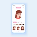 Emoji creator smartphone interface vector template