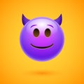 Emoji crtoon devil bad face angry or happy emoticon man scary Royalty Free Stock Photo