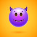 Emoji crtoon devil bad face angry or happy emoticon man scary Royalty Free Stock Photo