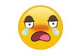 Emoji crying isolated on white. Flat design
