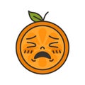 Emoji - crying orange. Isolated vector.