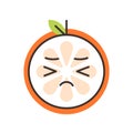 Emoji - crying orange. Isolated vector.