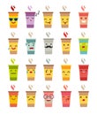 Emoji cup of coffee/tea vector set