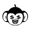 Emoji Cute Monkey Dollar Eye