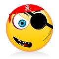 Emoji, emoticon - pirat concept