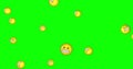 Emoji emoticon grimmace face falling green screen chroma key animation 3d