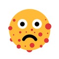 Emoji and emoticon of man, human and person with acne, pimple and spot on the face