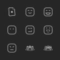 emoji , emoticon , smiley ,eps icons set vector