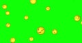 Emoji emoticon smirk face falling green screen chroma key animation 3d