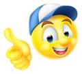 Emoji Emoticon Worker Giving Thumbs Up Royalty Free Stock Photo