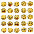 Emoji or emoticons hand drawn icons Royalty Free Stock Photo