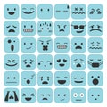 Emoji emoticons set face expression feelings collection vector