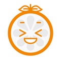 Emoji - enjoy orange with happy smile. Isolated vector. Royalty Free Stock Photo