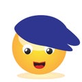 Emoji of a face of a boy with a beret