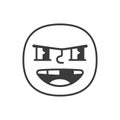 Bully smile fase black and white emoji. Vector eps 10