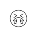 Emoji face With Steam From Nose line icon
