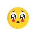 Emoji face with teary eyes Royalty Free Stock Photo
