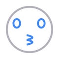 Emoji face thin color line vector icon Royalty Free Stock Photo