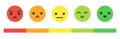 Emoji faces icon set green red levels mood scale