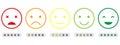 Emoji Feedback Scale with Stars Line Icon. Customers Mood from Happy Good Face to Angry and Sad Concept. Emoticon Feedback. Level