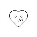 emoji feeling icon. Element of heart emoji for mobile concept and web apps illustration. Thin line icon for website design and