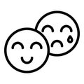 Emoji feelings icon, outline style