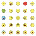 Emoji filled outline icons set Royalty Free Stock Photo