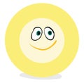 Emoji funny happy yellow-colored plate vector or color illustration