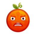 Emoji - furious orange. Isolated vector.