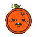 Emoji - furious orange. Isolated vector.