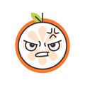 Emoji - furious orange. Isolated vector.