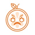 Emoji - furious orange. Isolated vector.