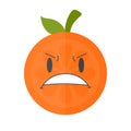 Emoji - furious orange. Isolated vector.