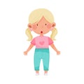 Emoji Girl with Ponytails Feeling Shocked and Puzzled Vector Illustration