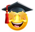 Emoji Graduate College Star Eyes Cartoon Emoticon