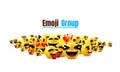 Emoji group yellow winking face. Funny cartoon emoticon icon. 3D illustration for chat or message.