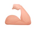 Emoji hand sign. Male hand with biceps and musculature.