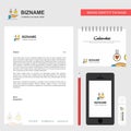 Emoji in hands Business Letterhead, Calendar 2019 and Mobile app design vector template Royalty Free Stock Photo