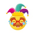 Emoji with harlequin hat