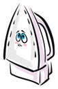 Emoji of a sad pink-colored ironbox vector or color illustration
