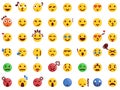 48 Various Emoticon Pack Collection in Modern Flat Style Vector Royalty Free Stock Photo