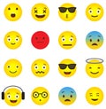 Emoji icon collection with different emotional faces