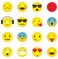 Emoji icon collection with different emotional faces