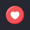 Emoji icon. heart shape social media emoticon reaction, vector illustration