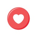 Emoji icon. heart shape social media emoticon reaction, vector illustration