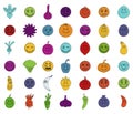 Emoji icon set, color outline style Royalty Free Stock Photo