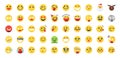 50 Emoji icon set. Included the icons as happy, emotion, face, feeling, emoticon and more. Royalty Free Stock Photo