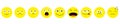 Emoji icon set line. Emoticons. Funny kawaii cartoon characters. Emotion collection. Happy, surprised, smiling crying sad angry